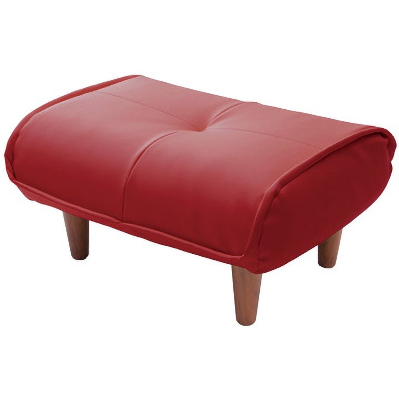A281p-596RE 和楽オットマン セルタン PVCレッド色 高さ30.5cm幅59cm奥行き48cm  A281p-596RE