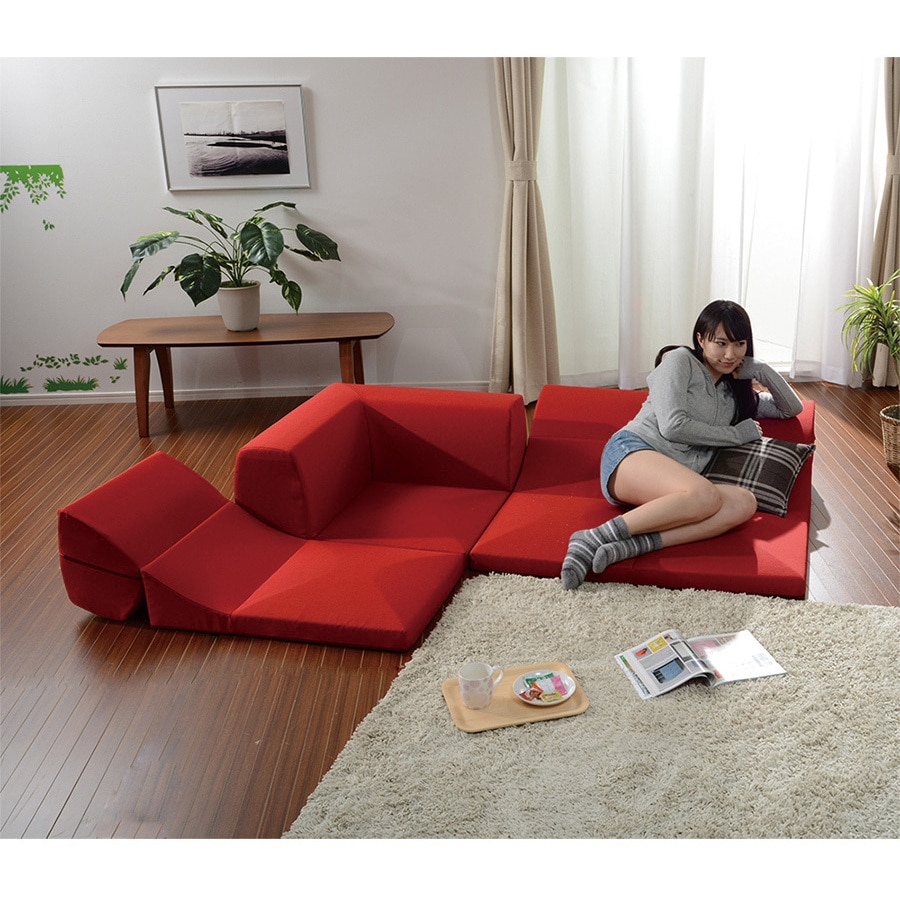 赤色 ソファー3点セット 赤いソファー 3点セット