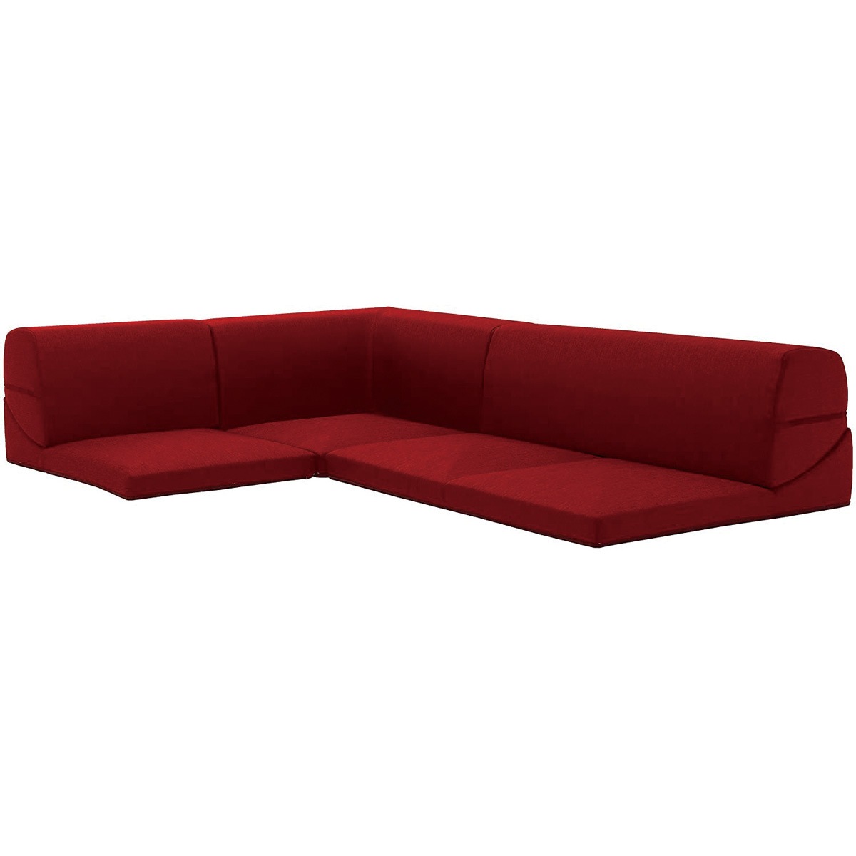 A573b-586RED カバーが洗えるフロアソファ3点セット IMONIA セルタン タスクレッド色 質量18kg 高さ36cm幅175cm奥行き125cm  A573b-586RED