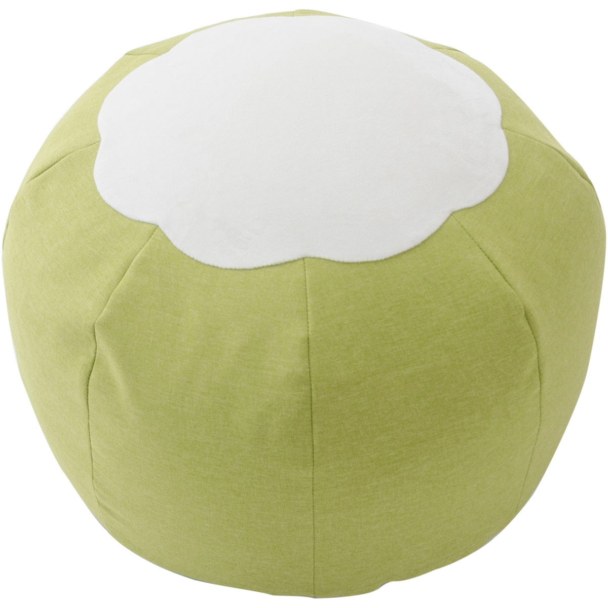 A810a-643GRN/618WH ビーズクッション POTE セルタン ダリアングリーン色 高さ38cm幅60cm奥行き60cm