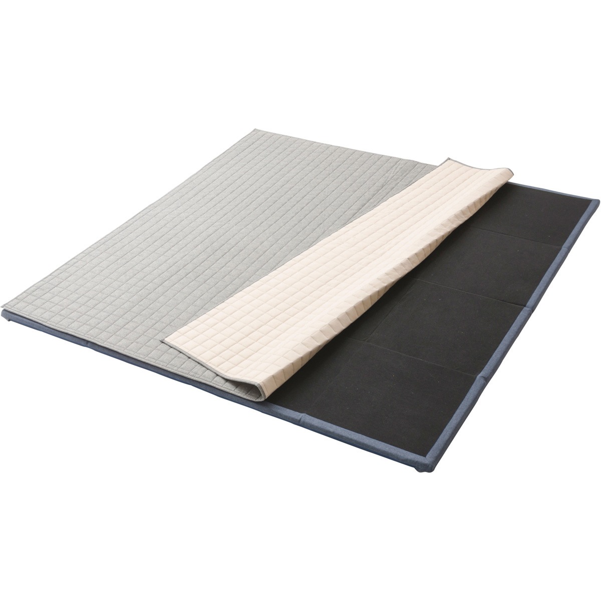 和のZONIA デニム調アッシュグレー ラグ付きマット M セルタン A826a-625GRY (64-9377-19) 和楽のZONIA　デニム調アッシュグレー　ダブルコーナー　M　A818a-625GRY