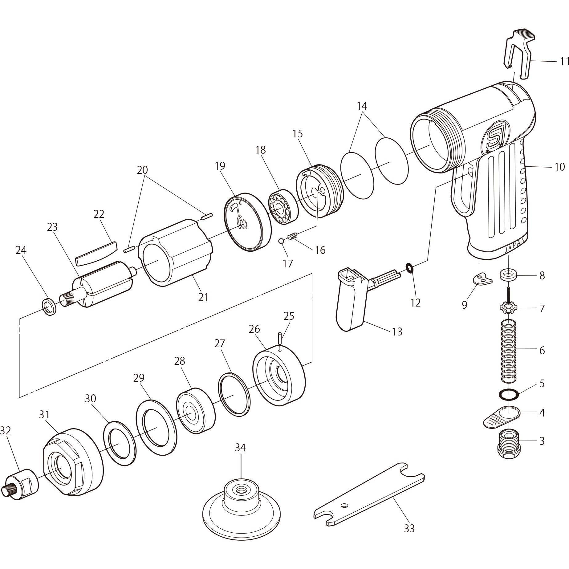 119-4 部品 ディスクサンダー SI-2202 SHINANO(信濃機販) スピンドル 1