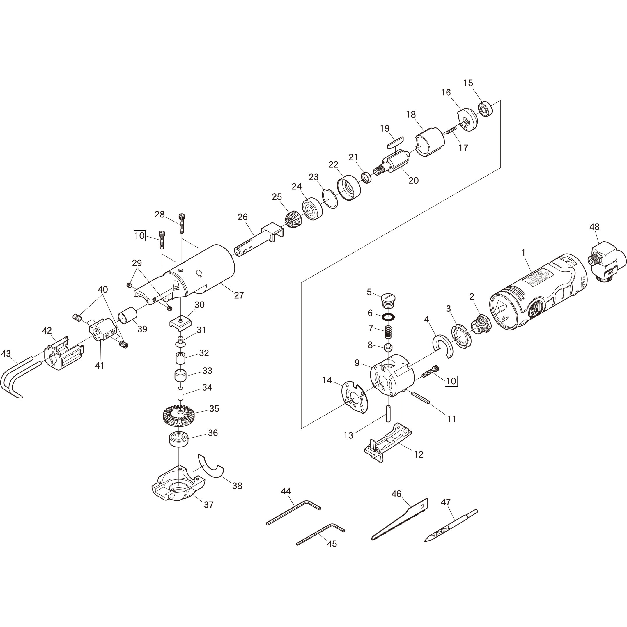 1026-49A 部品 エアーソー SI-4740 SHINANO(信濃機販) 1台使用個数1 部品名称32山ミニメカブレード(1P/C 10枚入)   1026-49A