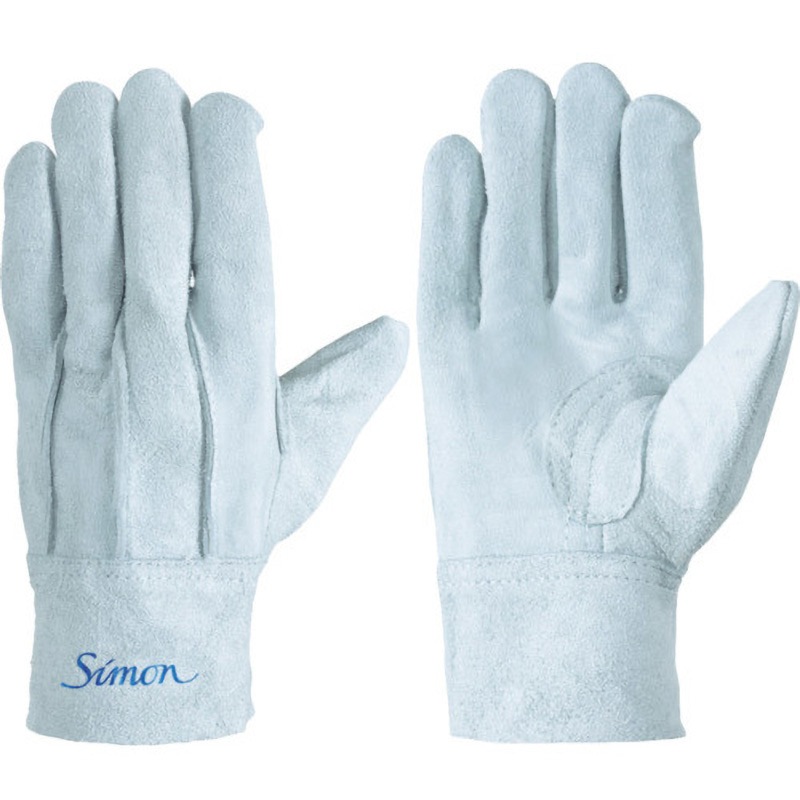 107AP M 牛床革手袋 107AP シモン グレー色 外縫い加工 サイズM