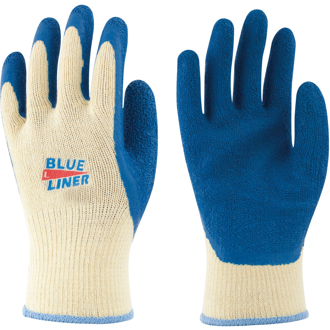 送料200円■jh200■天然ゴム背抜き手袋 ブルー (M・L) 2種 50点【シンオク】 天然ゴム背抜き手袋 ブルーライナー トワロン(TOWA⁄東和