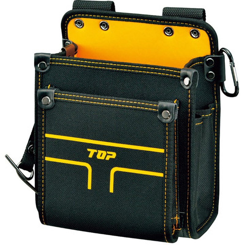 TPD-201M 腰袋Tcarryシリーズ トップ工業 黒/黄色 腰袋2段中   TPD-201M