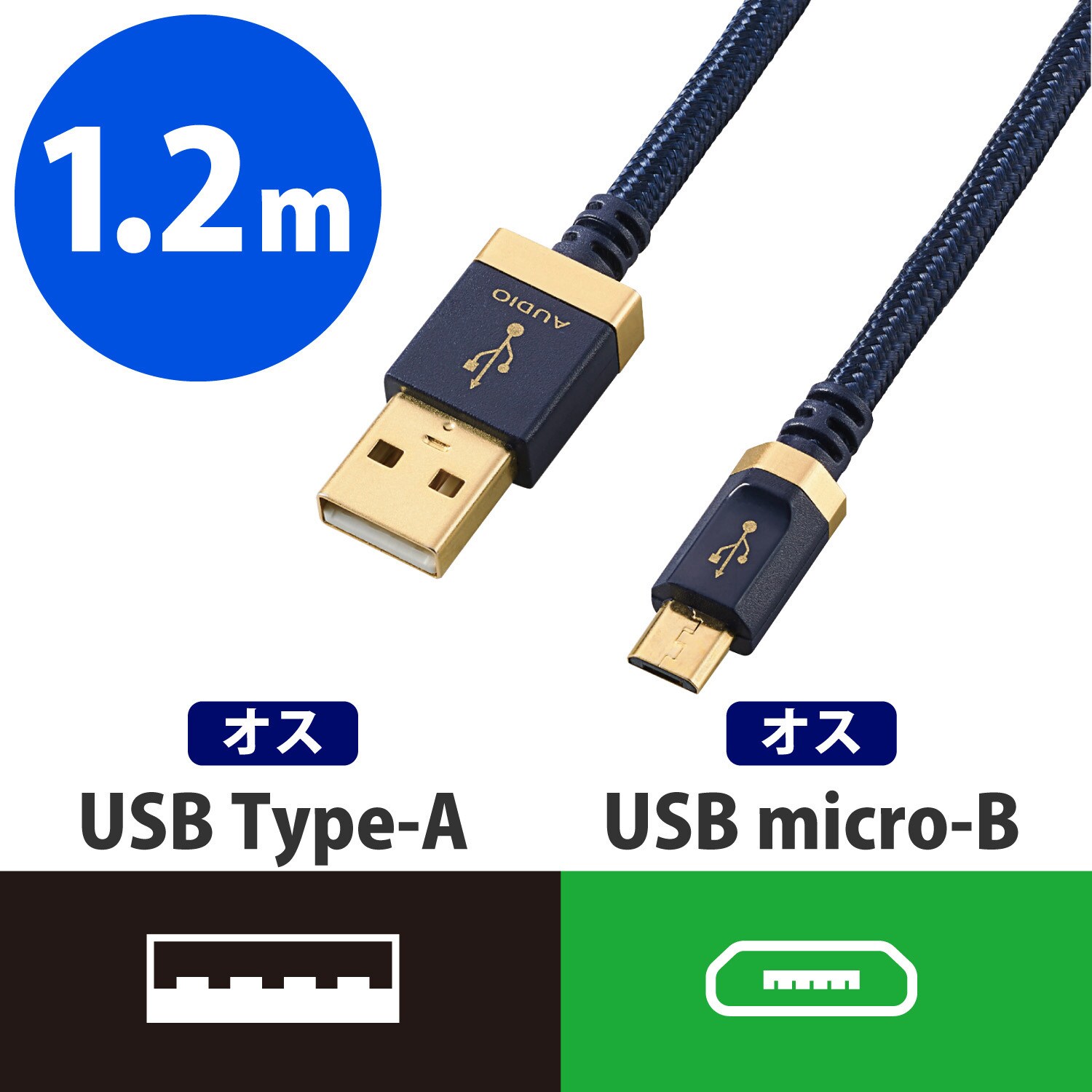 USB - RCA 変換ケーブル 1.2M USB A TO 2RCA オーディオケーブル Y型 【ハイレゾ音質】