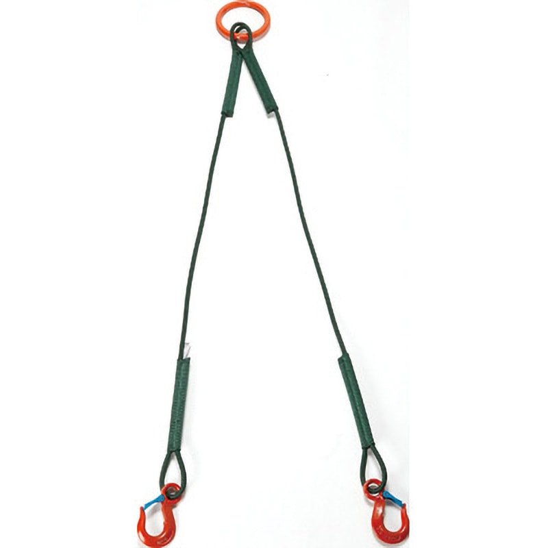 SP2-915-450 2本吊セフティパワーロープ TRUSCO 両端アイ形 荷重(ストレート吊り)0.76t 全長1.5mロープ径9mm  SP2-915-450