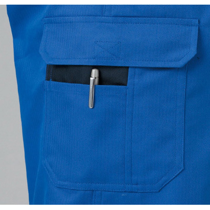 8700-MB-LL ストライプつなぎ服1-8700 AUTO-BI(山田辰) マリンブルー色