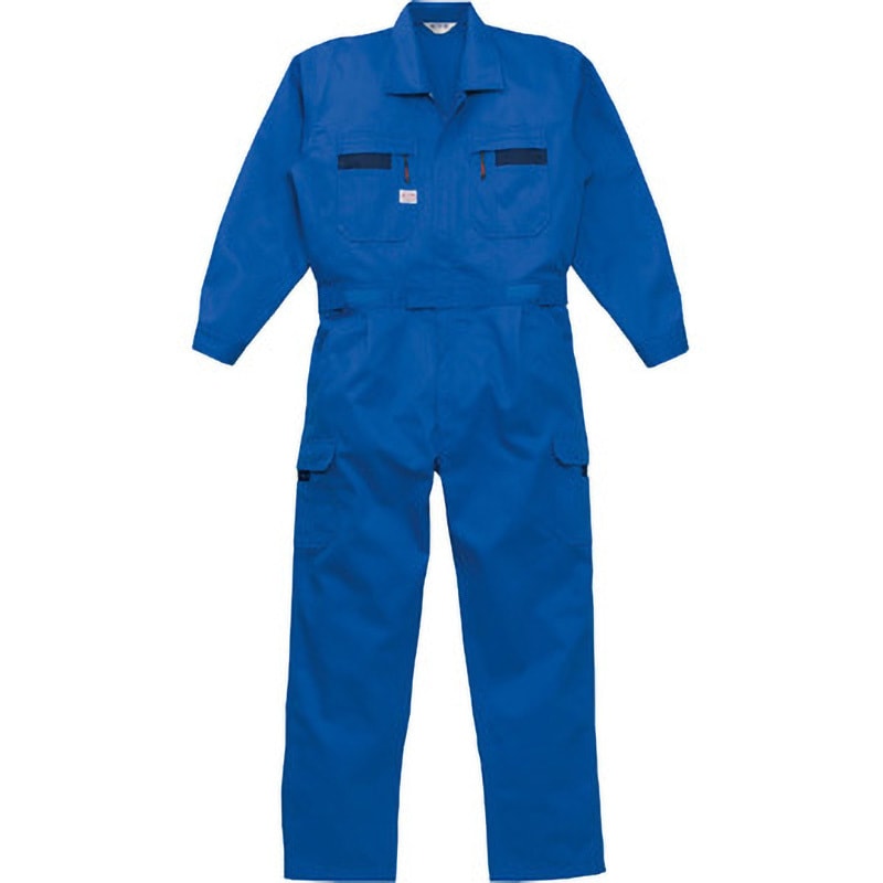 山田辰 ストライプつなぎ服 マリンブルー L  1-8700-MB-L 1着 8700-MB-4L ストライプつなぎ服1-8700 AUTO-BI(山田辰) マリンブルー色