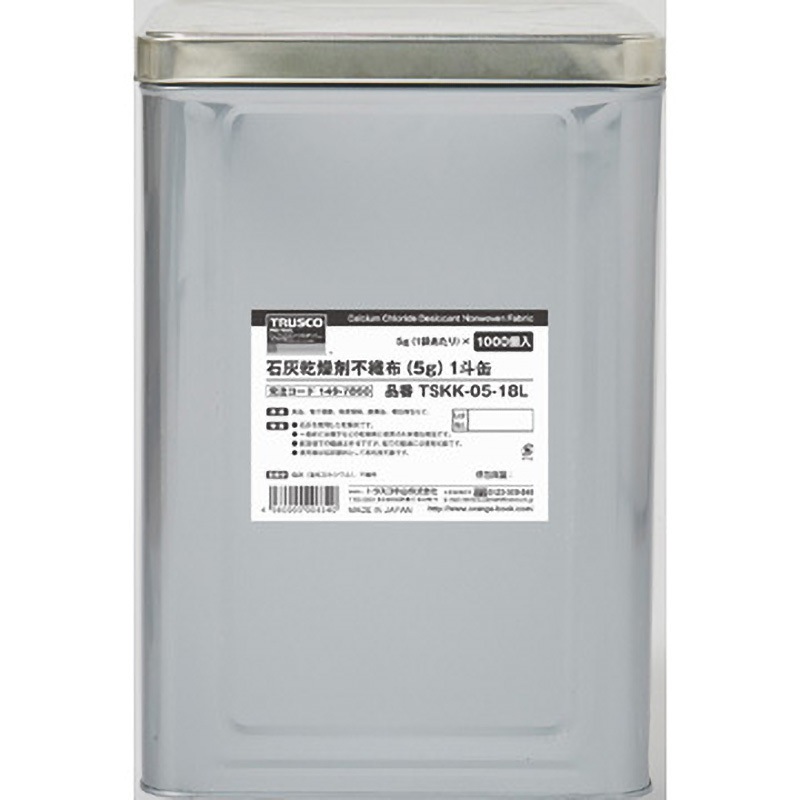 TSKK-05-18L 石灰乾燥剤(一斗缶入) 1缶(5g×1000個) TRUSCO 【通販モノタロウ】