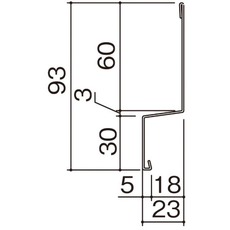 金属サイディング用土台連結水切23 エストシルバーBF色 長さ3030mm 1本 WEVBL1047