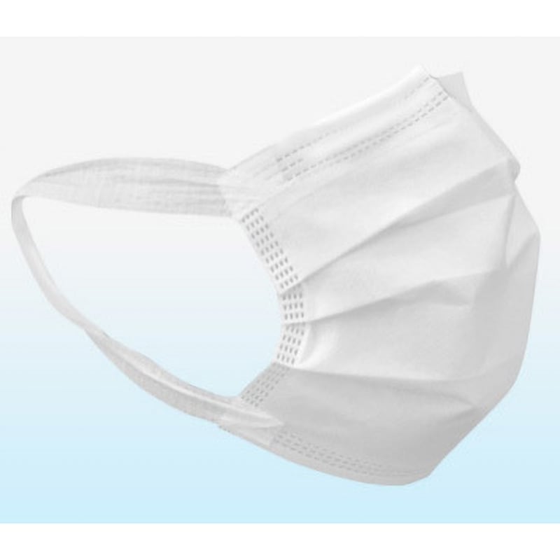 耳楽リラマスク 日本製 シンズ プリーツ型 構造3層 ホワイト色 50枚入