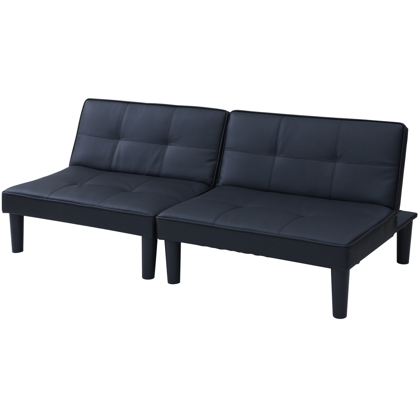 SSB-175(BK) ソファベッド 4WAY リクライニング式 分割可能 YAMAZEN(山善) 合成皮革