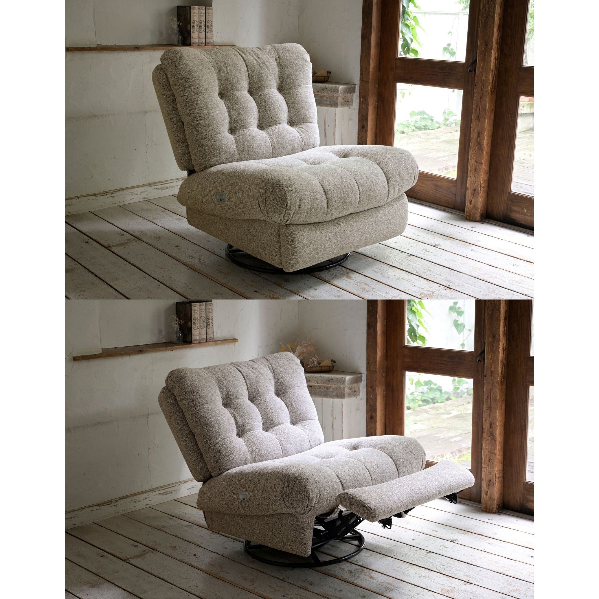 RKS-90(GY) ソファ 電動リクライニング 1人掛け YAMAZEN(山善) グレー