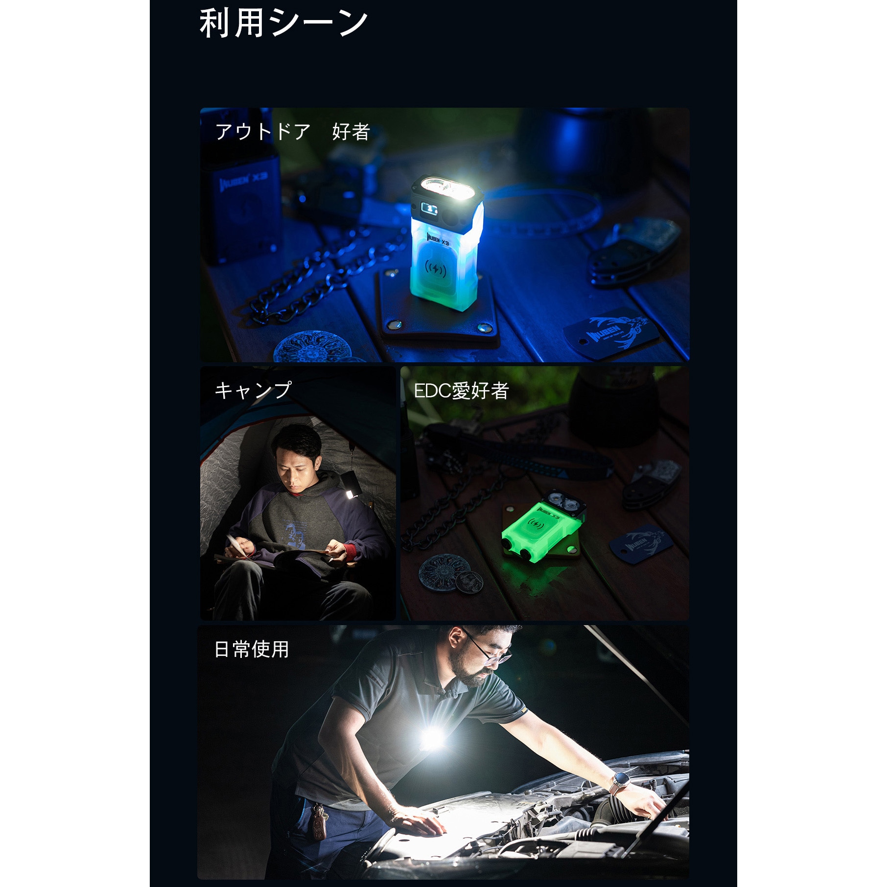 X3-BK 【X3】小型高輝度LEDスポットライト 1個 WUBEN(ウーベン) 【通販