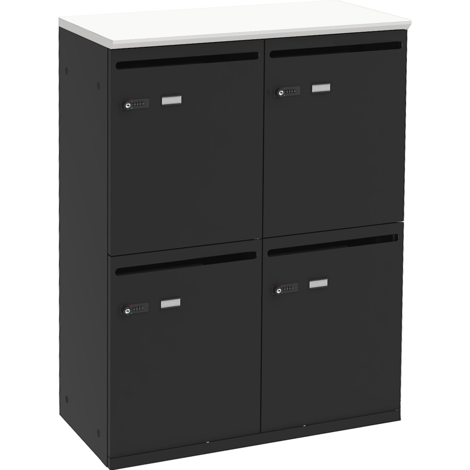 SSC-04-WHBK パーソナルロッカー4人用 Y2K 寸法800×400×1100mm ダイヤル錠 ホワイト/ブラック色   SSC-04-WHBK 28,845円