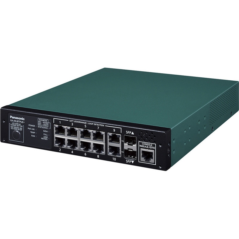 Panasonic　IPRQシステム８ポートネットワーク機材PN260893-A PN260893 10ポート PoE給電スイッチングハブ GA-ML8TPoE+ 1台