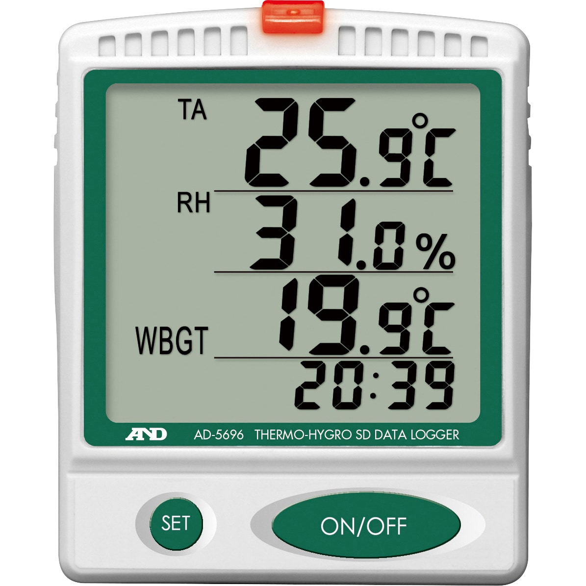 AD5696 温湿度SDデータロガー 熱中症指数計 / 熱中症指数モニター 1台 A&D 【通販モノタロウ】
