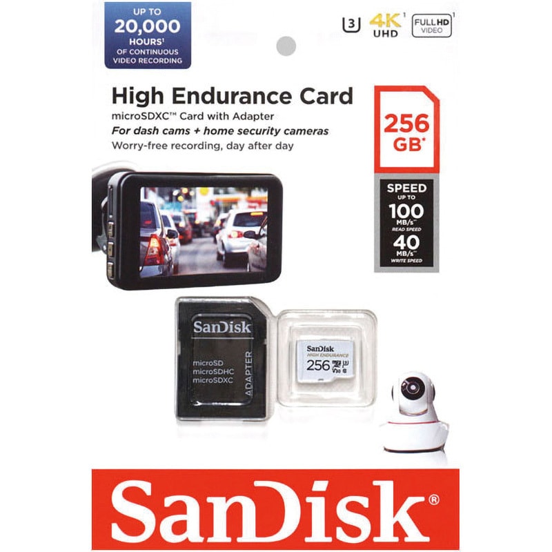 SanDisk サンディスク 4K 高耐久 256GB マイクロ SDカード