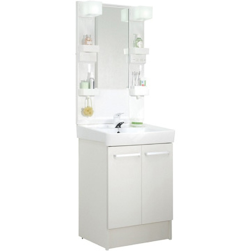 D7N5-604N/VP1W+MD7X3-601YFJ 洗面化粧台 D7シリーズ 扉タイプ + 1面鏡 LED照明(寒冷地向け) INAX(LIXIL) 2枚扉タイプ 照明LED電球 40W形×2灯(8.4W) ボウル容量11L 間口600mm 25,145円