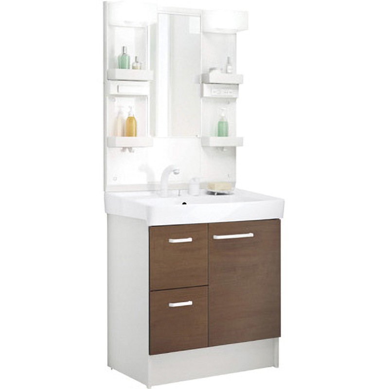 D7H5-755SY-W/LM2W+MD7X3-751YFJU 洗面化粧台 D7シリーズ 片引出タイプ + 1面鏡 LED照明(一般地向け) INAX(LIXIL) ボウル容量15L 間口750mm 29,237円