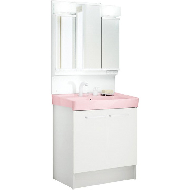 D7N5-755SY-W/VP1P+MD7X3-753TYJU 洗面化粧台 D7シリーズ 扉タイプ + 3面鏡全収納 LED照明(一般地向け) INAX(LIXIL) ボウル容量15L 間口750mm