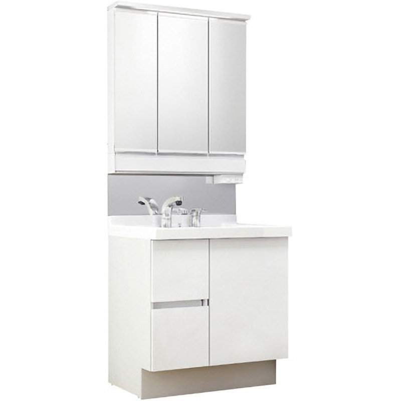 J1HT1-755S(8)Y/YS2H+MJ1X2-753KXJU 洗面化粧台 J1シリーズ 片引出タイプ + 3面鏡全収納 スマートLED照明(一般地向け) INAX(LIXIL) ボウル容量11L 間口750mm