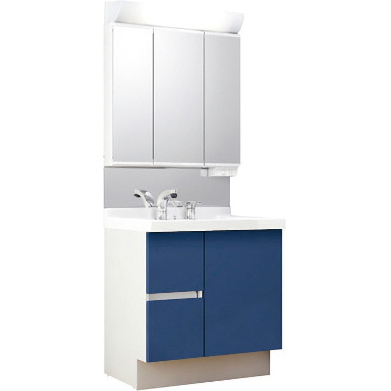 J1HT1-755S(8)Y/B12H+MJ1X2-753TXSU 洗面化粧台 J1シリーズ 片引出タイプ + 3面鏡全収納 スタンダードLED照明(一般地向け) INAX(LIXIL) ボウル容量11L 間口750mm