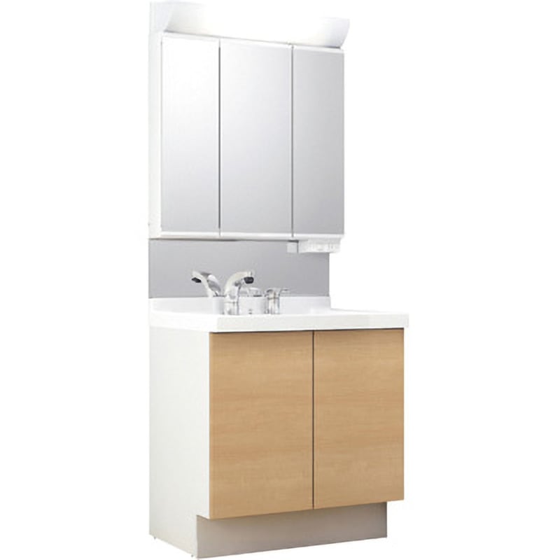 J1NT1-755S(8)YN/LP2H+MJ1X2-753TXSU 洗面化粧台 J1シリーズ 2枚扉タイプ + 3面鏡全収納 スタンダードLED照明(寒冷地向け) INAX(LIXIL) ボウル容量11L 間口750mm