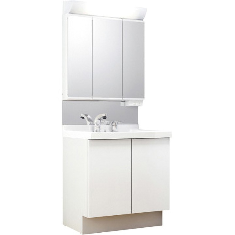 J1NT1-755S(8)YN/YS2H+MJ1X2-753TXSU 洗面化粧台 J1シリーズ 2枚扉タイプ + 3面鏡全収納 スタンダードLED照明(寒冷地向け) INAX(LIXIL) ボウル容量11L 間口750mm