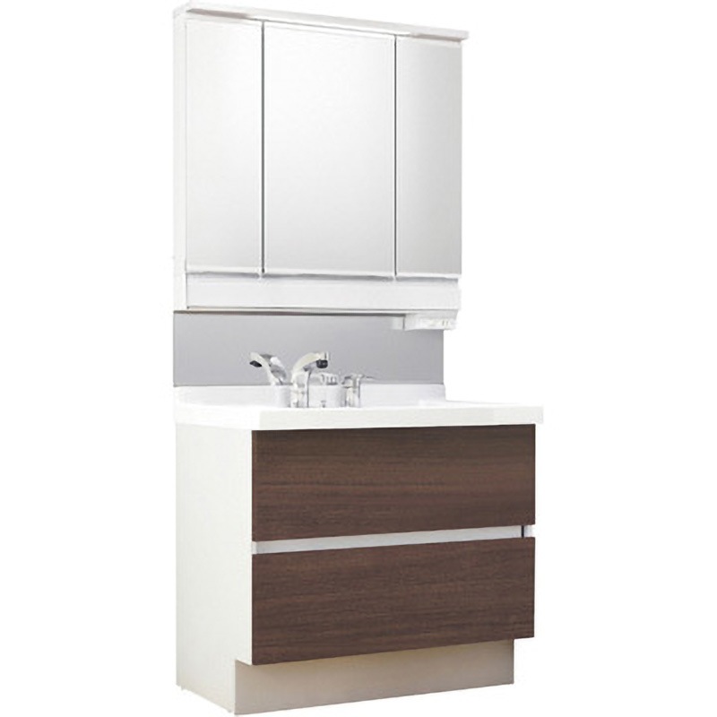 J1FHT1-905S(8)Y/LD2H+MJ1X2-903KXJU 洗面化粧台 J1シリーズ フルスライドタイプ + 3面鏡全収納 スリムLED照明(一般地向け) INAX(LIXIL) ボウル容量11L 間口900mm