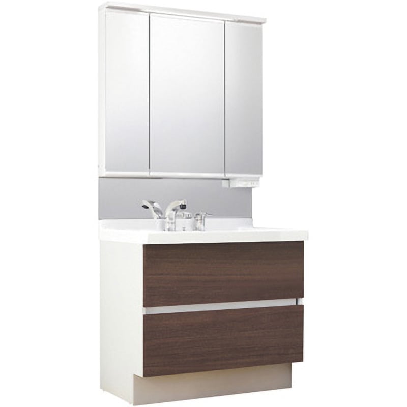 J1FHT1-905S(8)Y/LD2H+MJ1X2-903TXJU 洗面化粧台 J1シリーズ フルスライドタイプ + 3面鏡全収納 スリムLED照明(一般地向け) INAX(LIXIL) ボウル容量11L 間口900mm