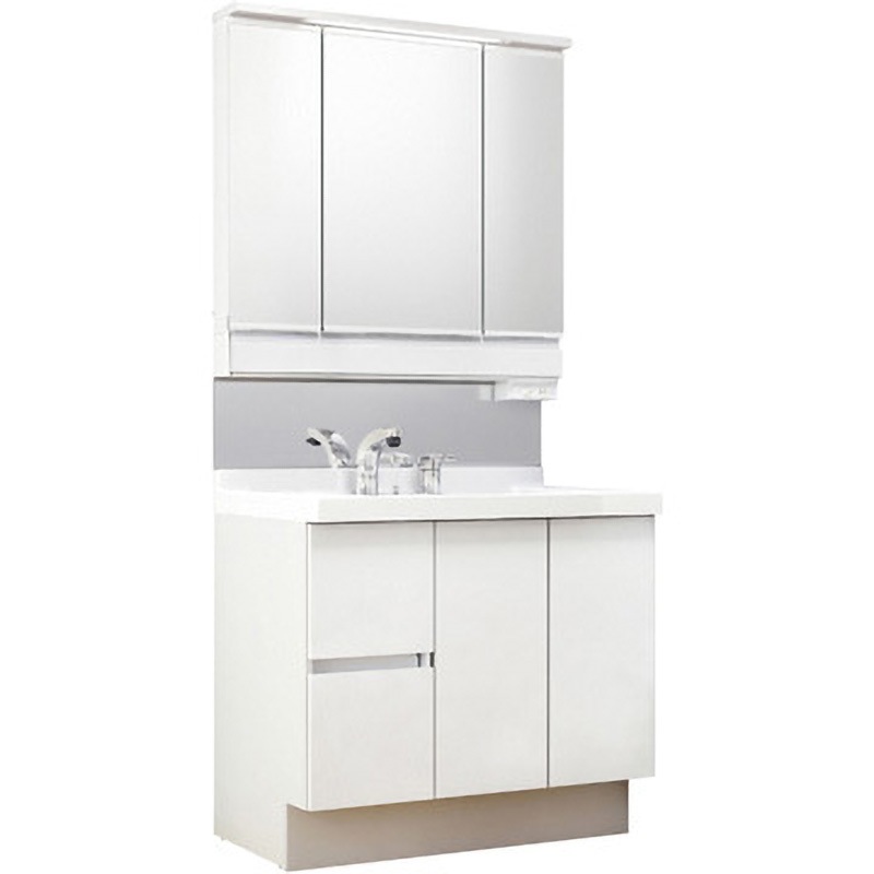 J1HT1-905S(8)Y/YS2H+MJ1X2-903KXJU 洗面化粧台 J1シリーズ 片引出タイプ + 3面鏡全収納 スマートLED照明(一般地向け) INAX(LIXIL) ボウル容量11L 間口900mm