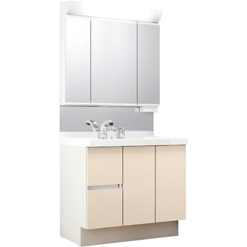 J1HT1-905S(8)YN/HV2H+MJ1X2-903TXSU 洗面化粧台 J1シリーズ 片引出タイプ + 3面鏡全収納 スタンダードLED照明(寒冷地向け) INAX(LIXIL) ボウル容量11L 間口900mm 119,000円