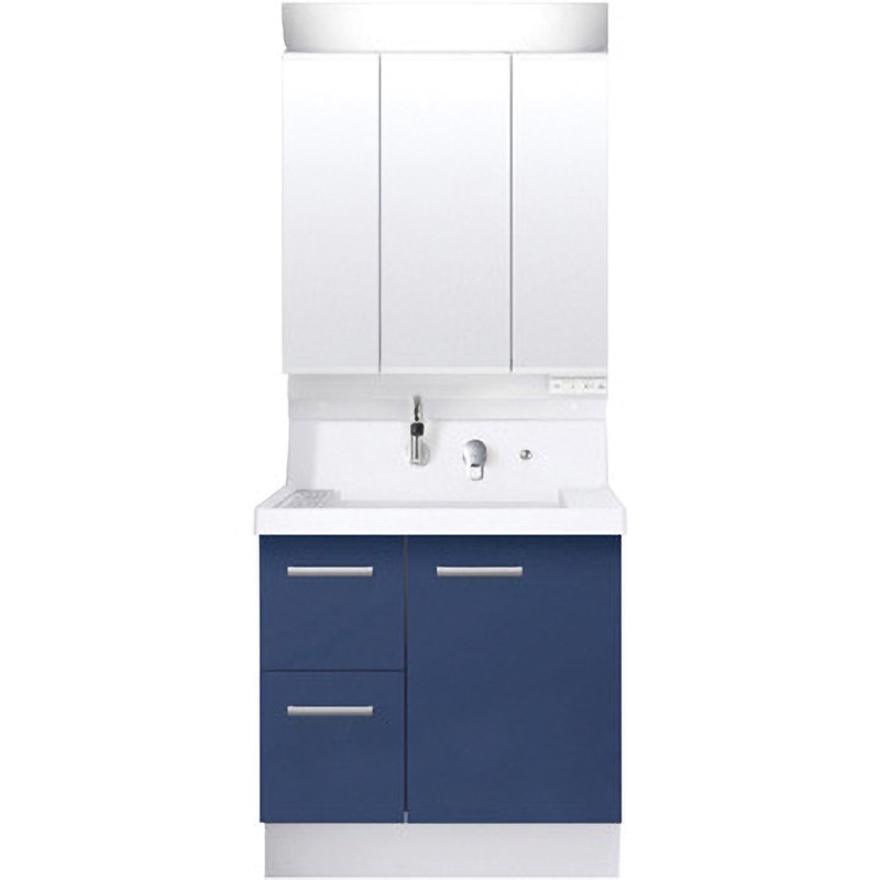 K1H5-755SYN/B12H+MK1X4-753TXSU 洗面化粧台 K1シリーズ 片引出タイプ + 3面鏡全収納 スタンダードLED照明(寒冷地向け) INAX(LIXIL) ボウル容量20L 間口750mm