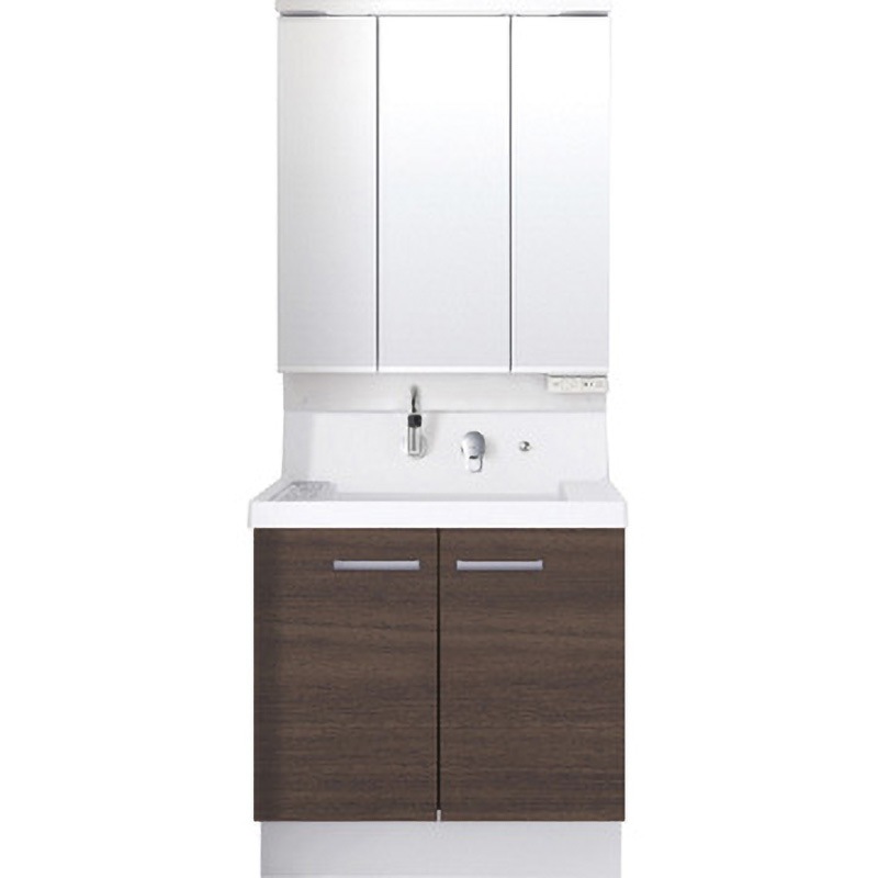 K1N5-755SYN/LD2H+MK1X4-753TXJU 洗面化粧台 K1シリーズ 扉タイプ + 3面鏡全収納 スリムLED照明(寒冷地向け) INAX(LIXIL) ボウル容量20L 間口750mm