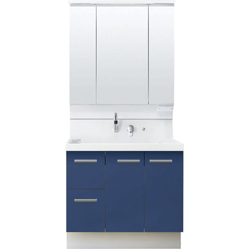 K1H5-905SY/B12H+MK1X4-903TXJU 洗面化粧台 K1シリーズ 片引出タイプ + 3面鏡全収納 スリムLED照明(一般地向け) INAX(LIXIL) ボウル容量24L 間口900mm