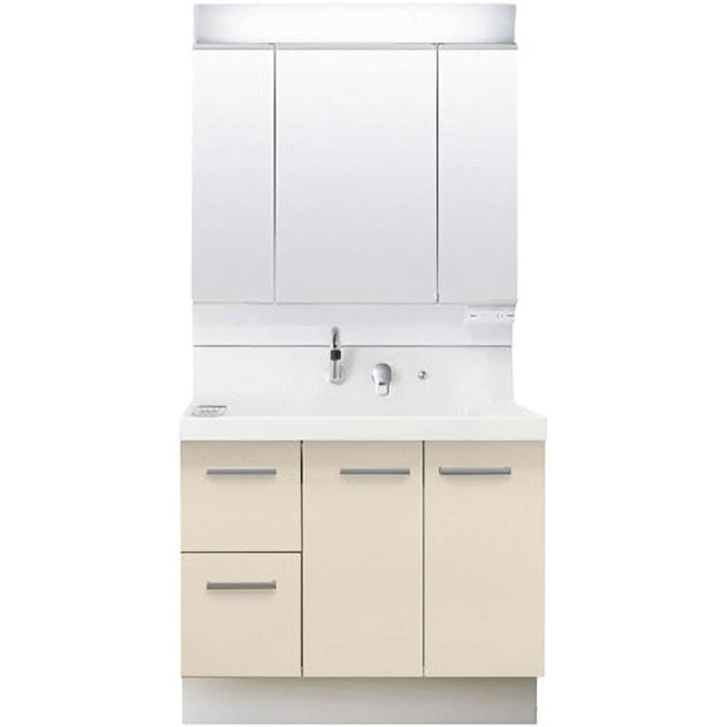 K1H5-905SY/HV2H+MK1X4-903TXSU 洗面化粧台 K1シリーズ 片引出タイプ + 3面鏡全収納 スタンダードLED照明(一般地向け) INAX(LIXIL) ボウル容量24L 間口900mm