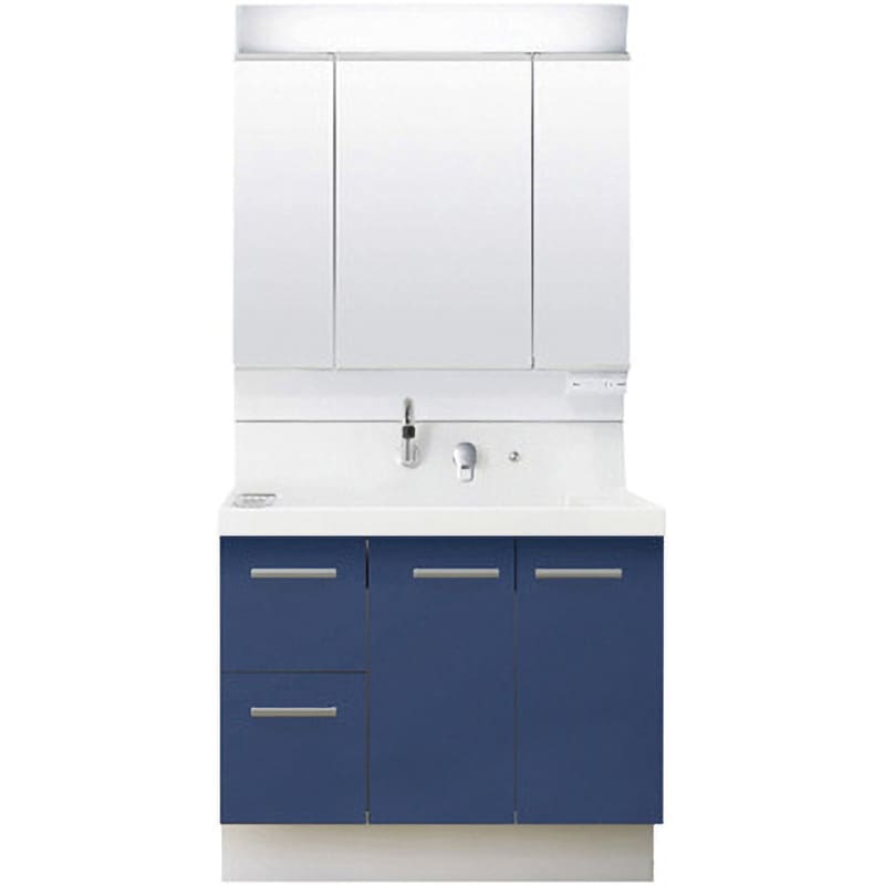 K1H5-905SYN/B12H+MK1X4-903TXSU 洗面化粧台 K1シリーズ 片引出タイプ + 3面鏡全収納 スタンダードLED照明(寒冷地向け) INAX(LIXIL) ボウル容量24L 間口900mm