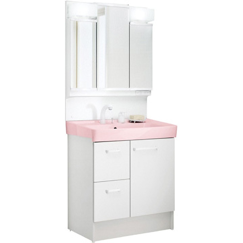 D7H5-755SY-W/VP1P+MD7X3-753TYJ 洗面化粧台 D7シリーズ 片引出タイプ + 3面鏡全収納 LED照明 INAX(LIXIL) ボウル容量15L 一般地向け用 間口750mm