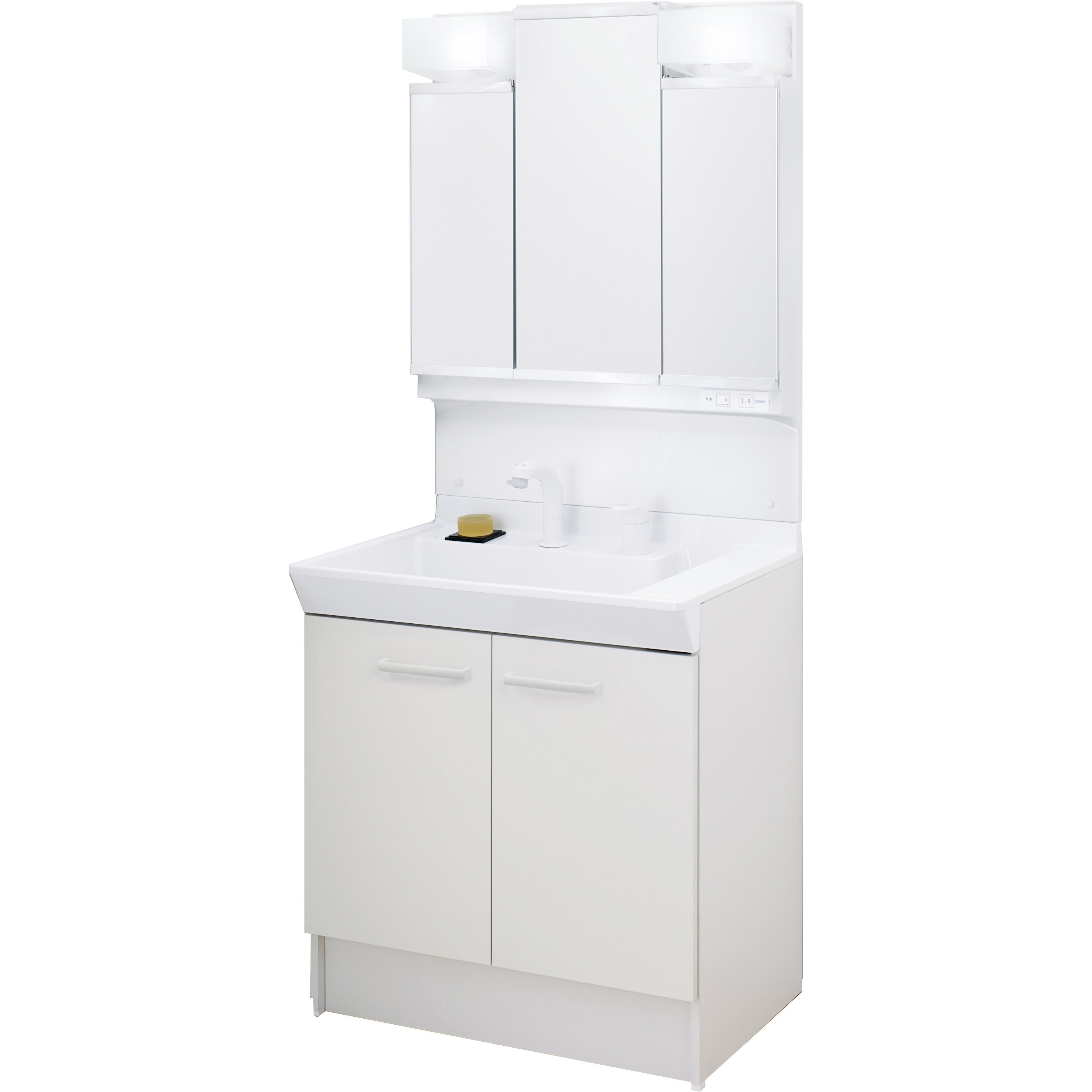 V1N1-755SYN/VP1H+MD7X3-753TYJU 洗面化粧台 V1シリーズ 扉タイプ寒冷地 + 3面鏡全収納 LED照明(寒冷地向け) INAX(LIXIL) ボウル容量15L 間口750mm