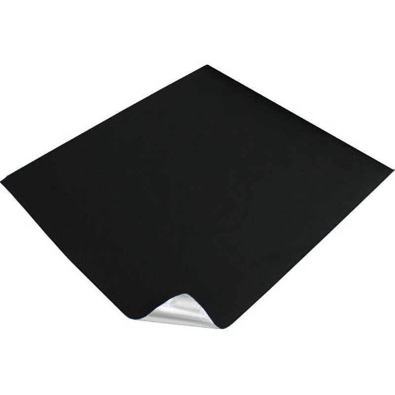 TS-AGF07001A TS片面アルミガラスクロス貼り耐炎不織布 菊地シート ビニールカーテン 銀/黒色 幅950mm長さ1m 1箱(10枚) TS-AGF07001A