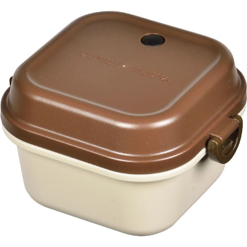 D-2325 レノン キューブランチボックス パール金属 1段 ブラウン色