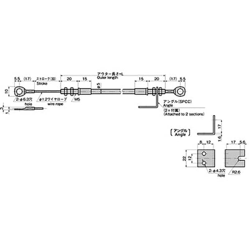 AC-1025-Y-300 ステンレス アウター付ワイヤロープ TAKIGEN AC-1025-Y-300 ステンレス アウター付ワイヤロープ TAKIGEN