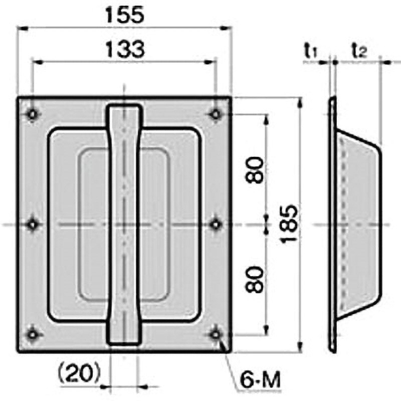 A-1282-2 ステンレス 大型埋込み取手 1個 タキゲン(TAKIGEN) 【通販