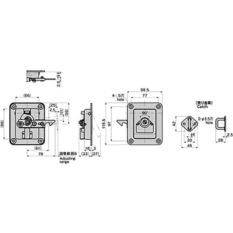 A-1331-L(#1871) 引戸用平面ハンドル TAKIGEN(タキゲン) 鍵1871 6,288円