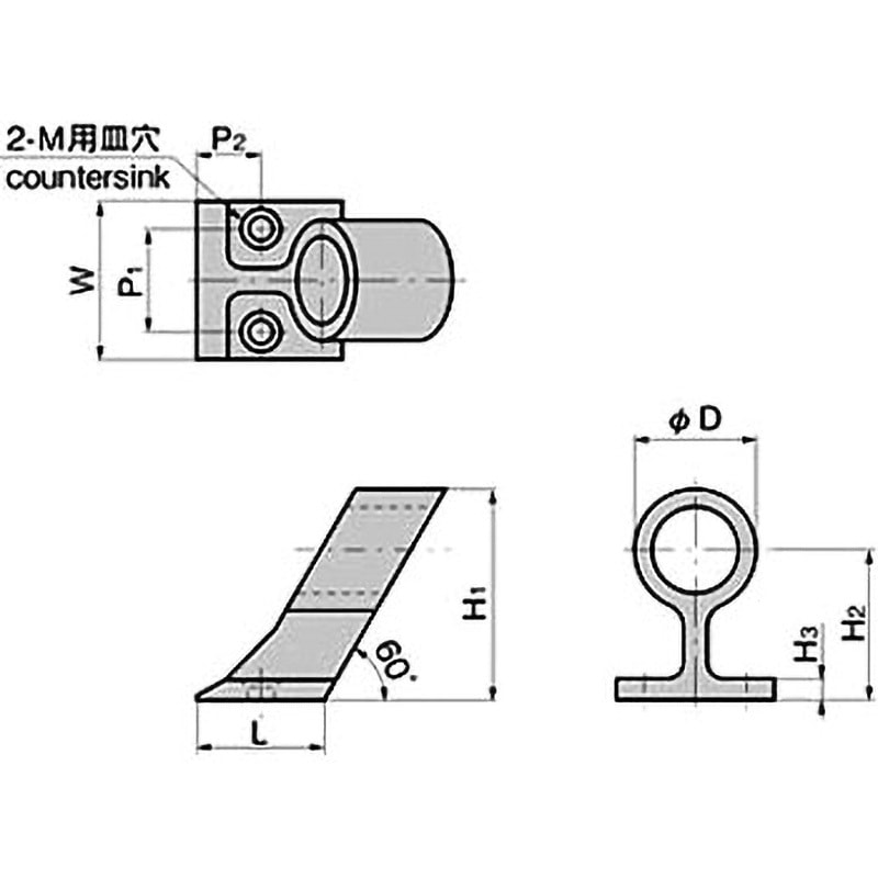 A-1395-5-2 ステンレス パイプホルダー 1個 TAKIGEN(タキゲン) 【通販