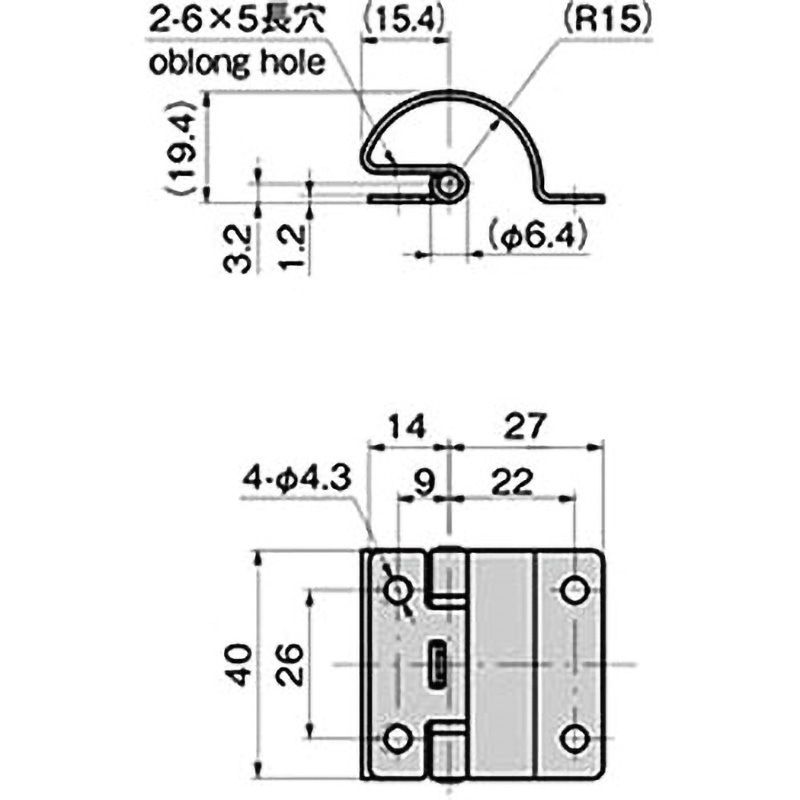 B-1509-4T ステンレストルク裏蝶番 1個 TAKIGEN(タキゲン) 【通販