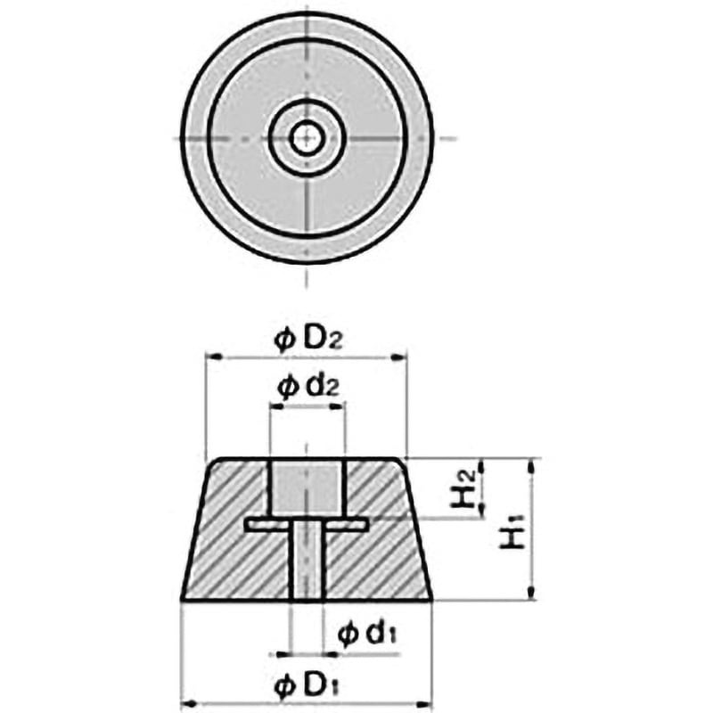 C-30-SK-2519-EP-UL 難燃性ゴム脚(ステンレスワッシャー入
